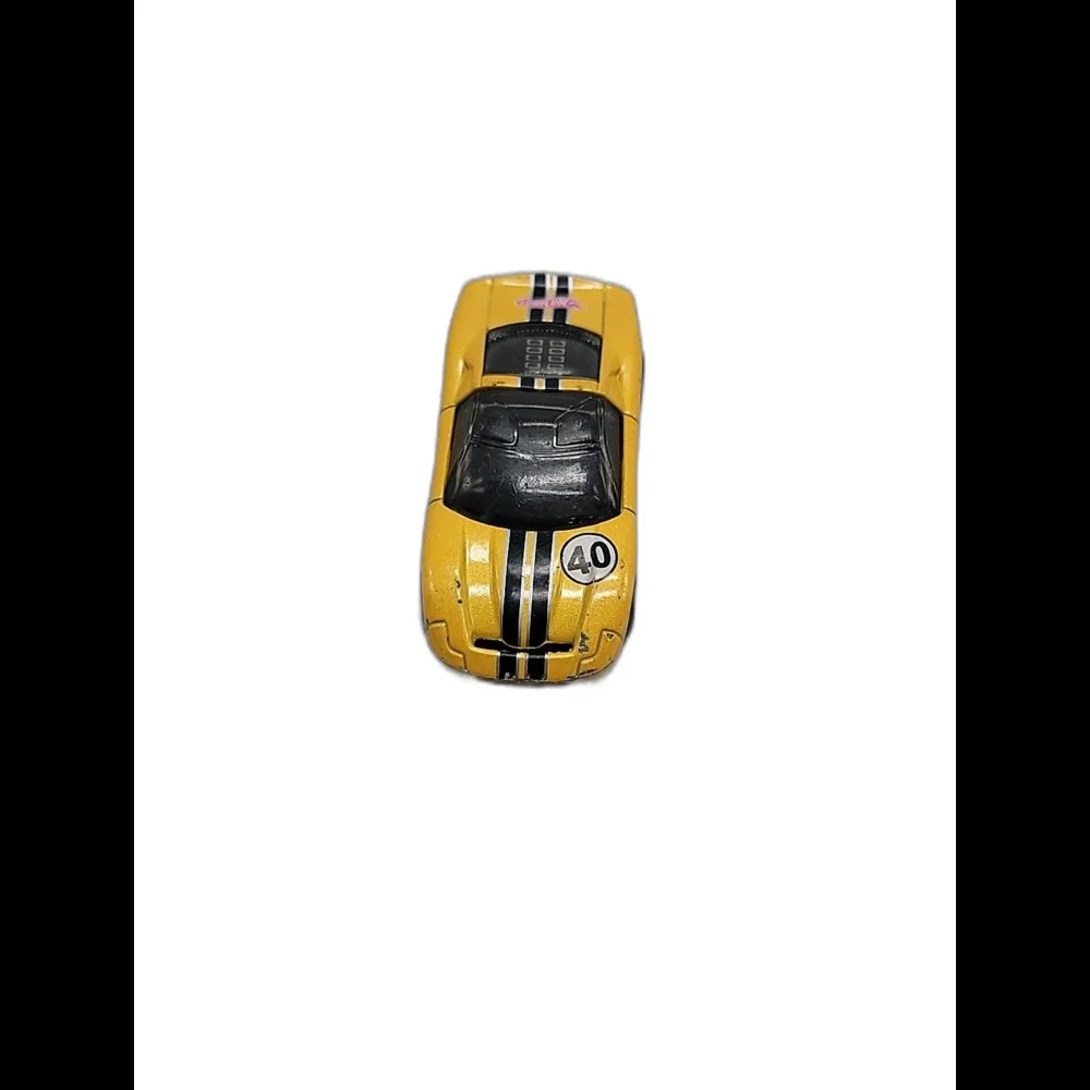 Hot Wheels 40 Somethin' Toy Car Diecast 2001 Yellow Black Stripes Tinted 1:64